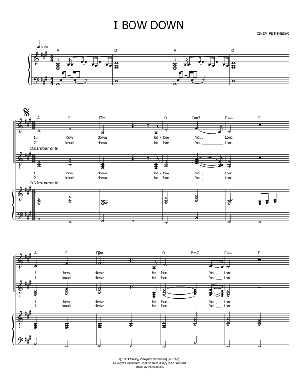 I Bow Down Lead & Piano ()