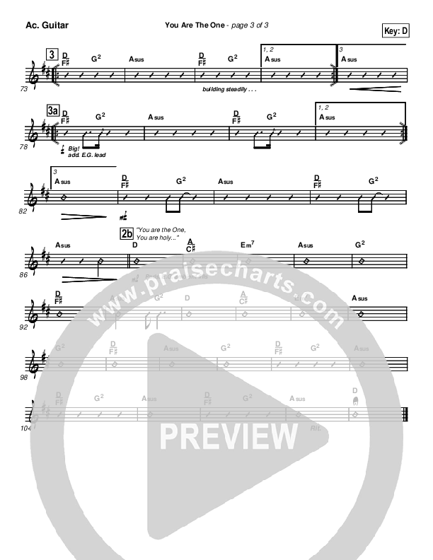 You Are the One Acoustic Guitar (Lincoln Brewster)