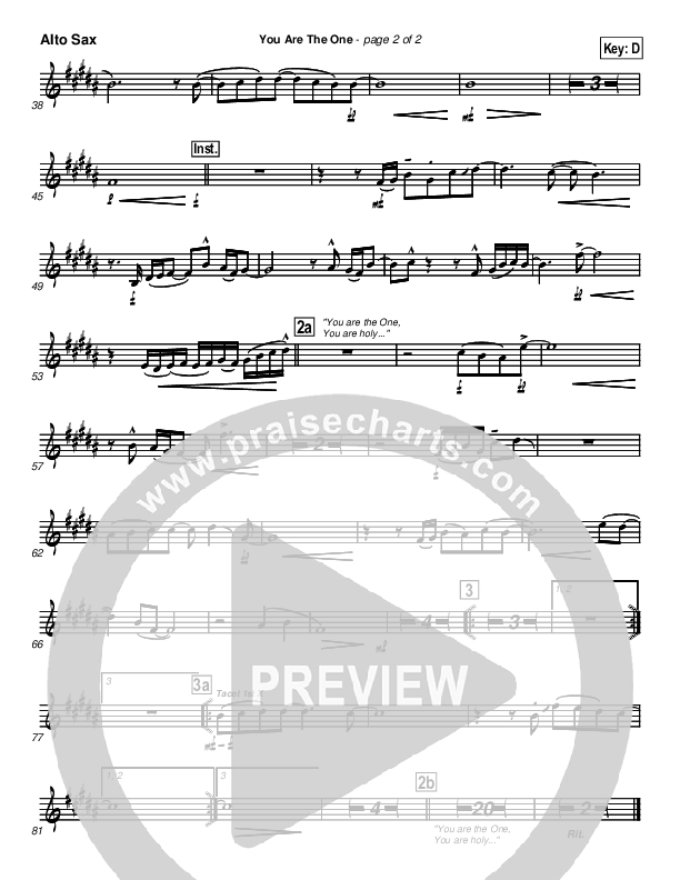 You Are the One Alto Sax (Lincoln Brewster)