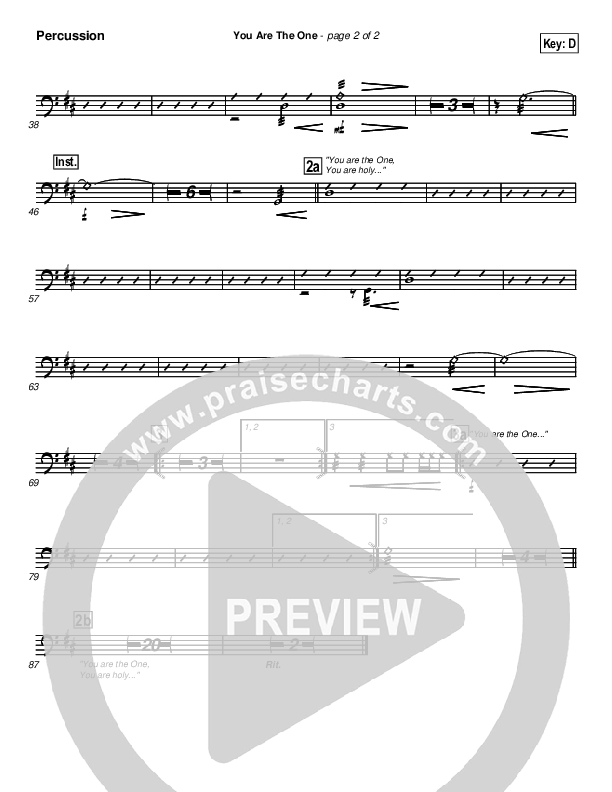 You Are the One Percussion (Lincoln Brewster)