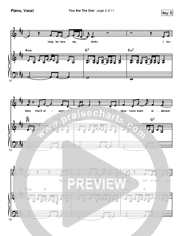 You Are the One Lead & Piano (Lincoln Brewster)