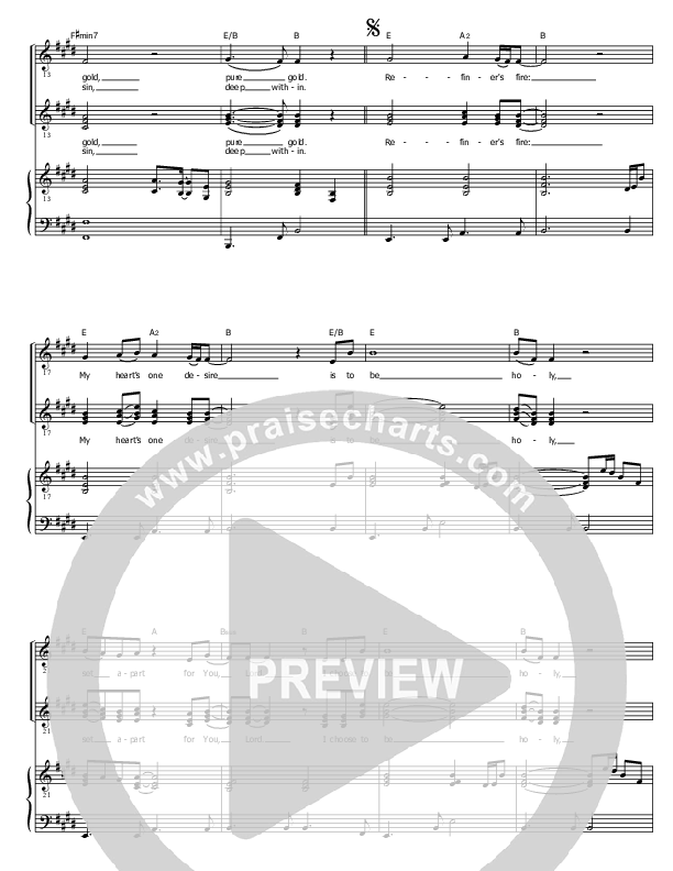 Refiner's Fire Piano/Vocal & Lead (Brian Doerksen)