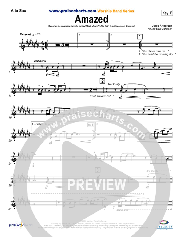 Amazed Alto Sax (Lincoln Brewster)