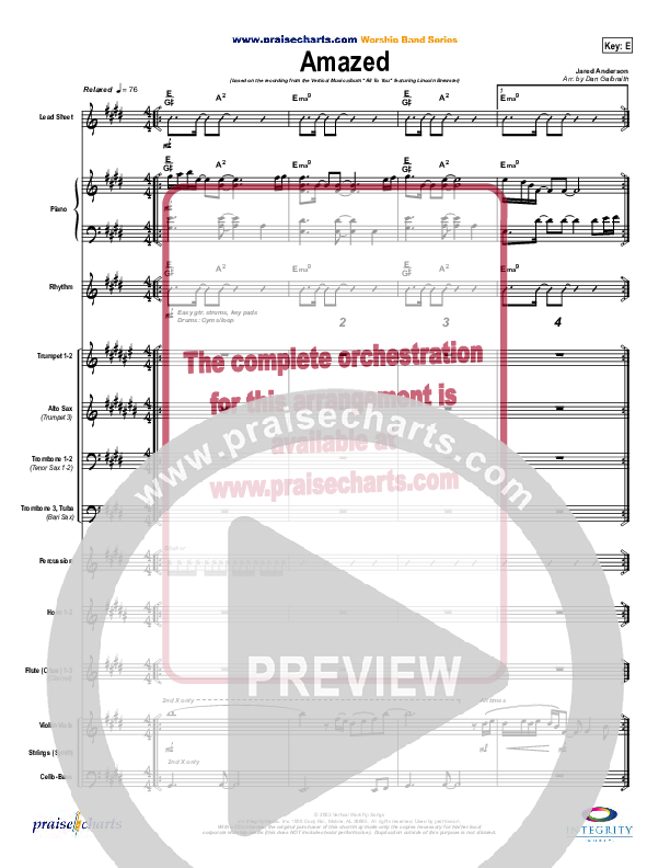Amazed Conductor's Score (Lincoln Brewster)