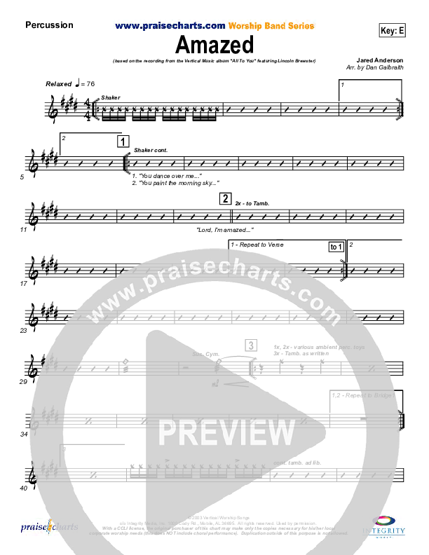 Amazed Percussion (Lincoln Brewster)