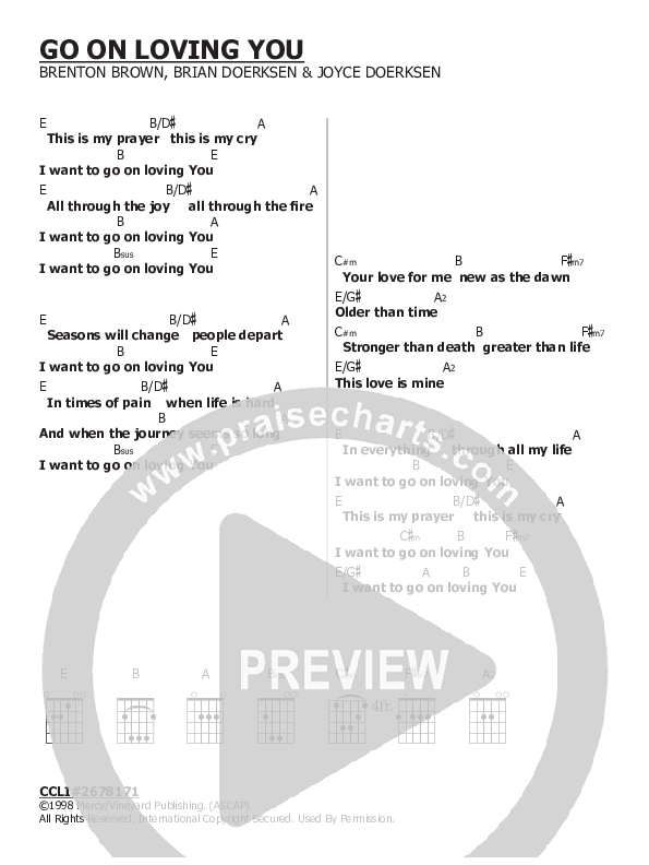 Go On Loving You Chords & Lyrics ()