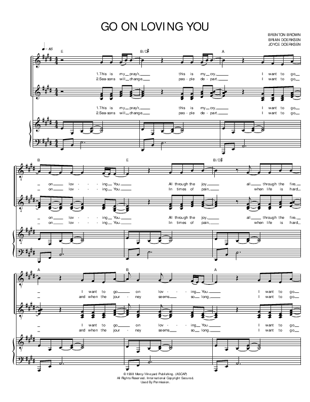 Go On Loving You Lead & Piano ()