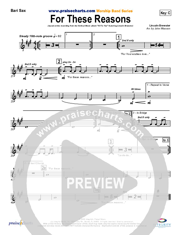 For These Reasons Bari Sax (Lincoln Brewster)