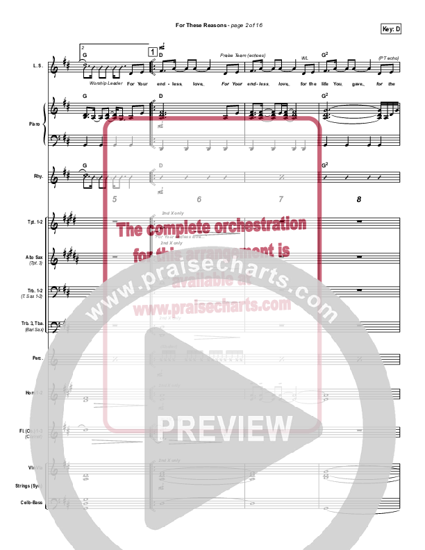 For These Reasons Conductor's Score (Lincoln Brewster)