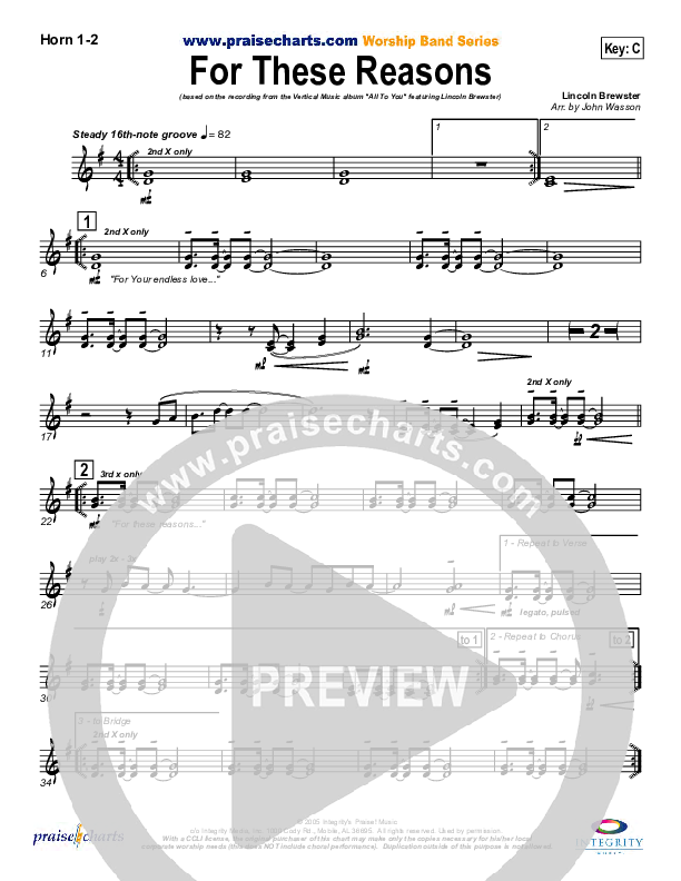 For These Reasons French Horn 1/2 (Lincoln Brewster)