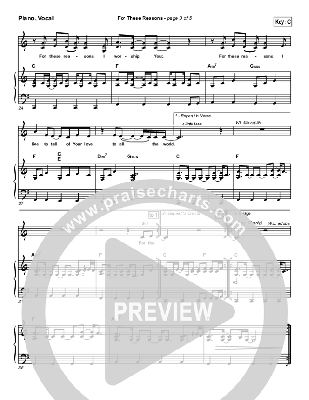 For These Reasons Piano/Vocal (Lincoln Brewster)