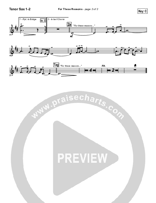 For These Reasons Tenor Sax 1/2 (Lincoln Brewster)