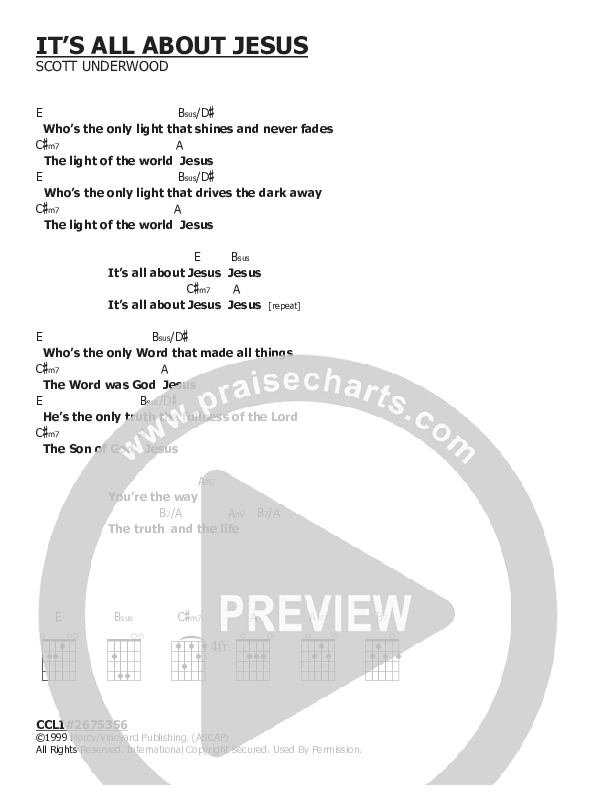 It's All About Jesus Chords & Lyrics ()