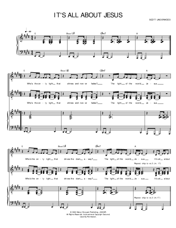 It's All About Jesus Piano/Vocal ()