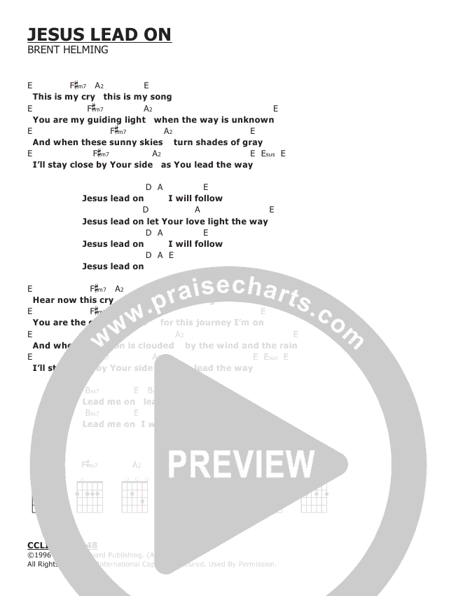 Jesus Lead On Chords () PraiseCharts