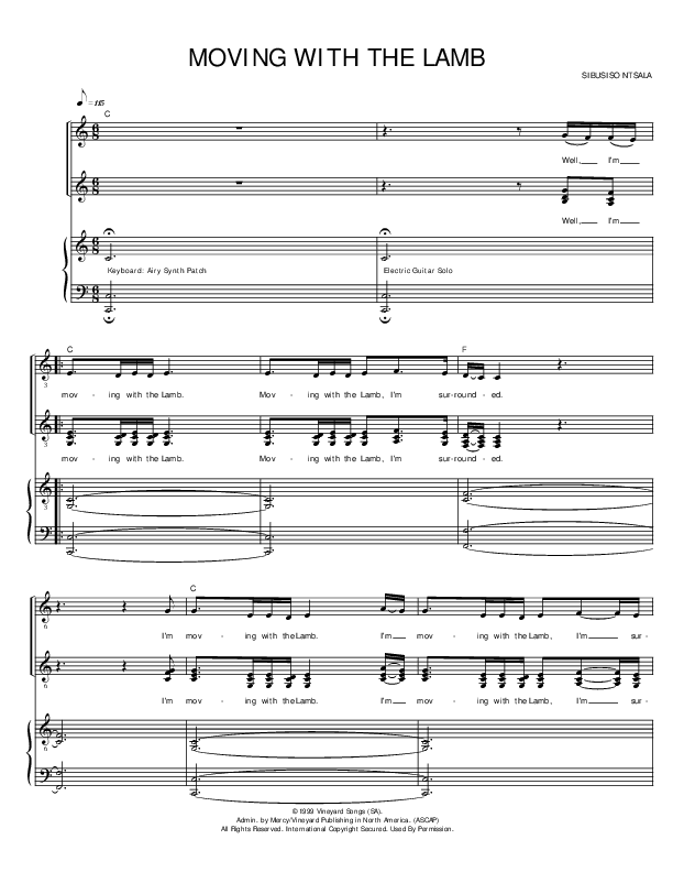 Moving With The Lamb Lead & Piano ()