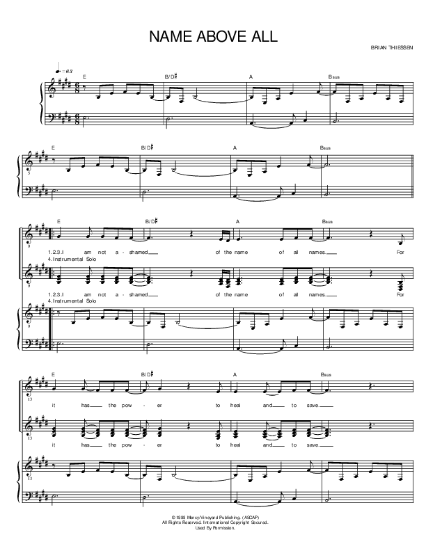 Name Above All Lead & Piano ()