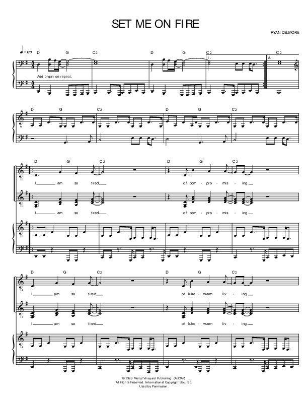 Set Me On Fire Lead & Piano ()