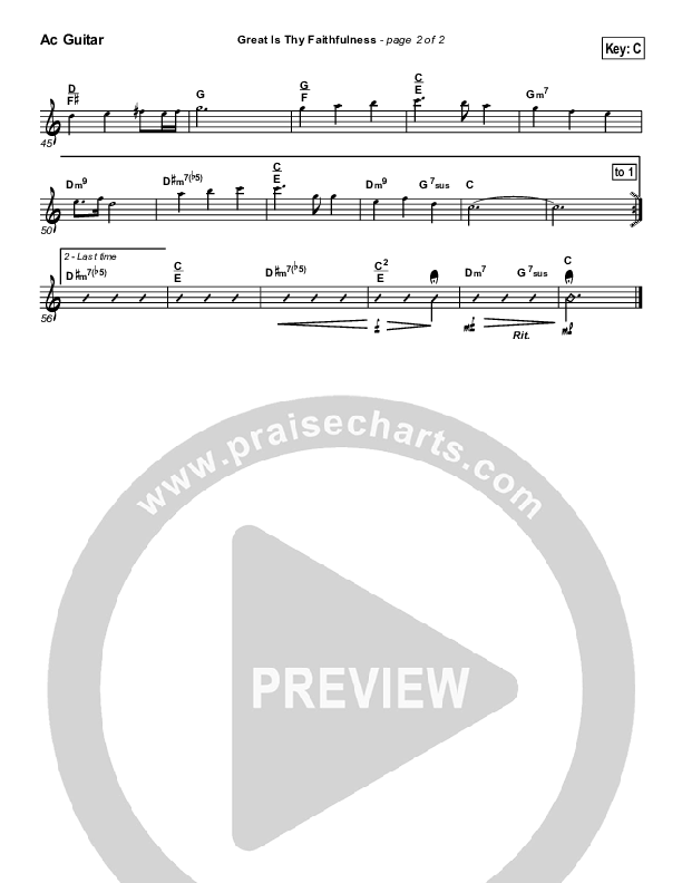 Great Is Thy Faithfulness Acoustic Guitar (Lincoln Brewster)