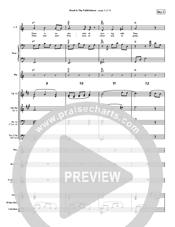 Great Is Thy Faithfulness Conductor's Score (Lincoln Brewster)