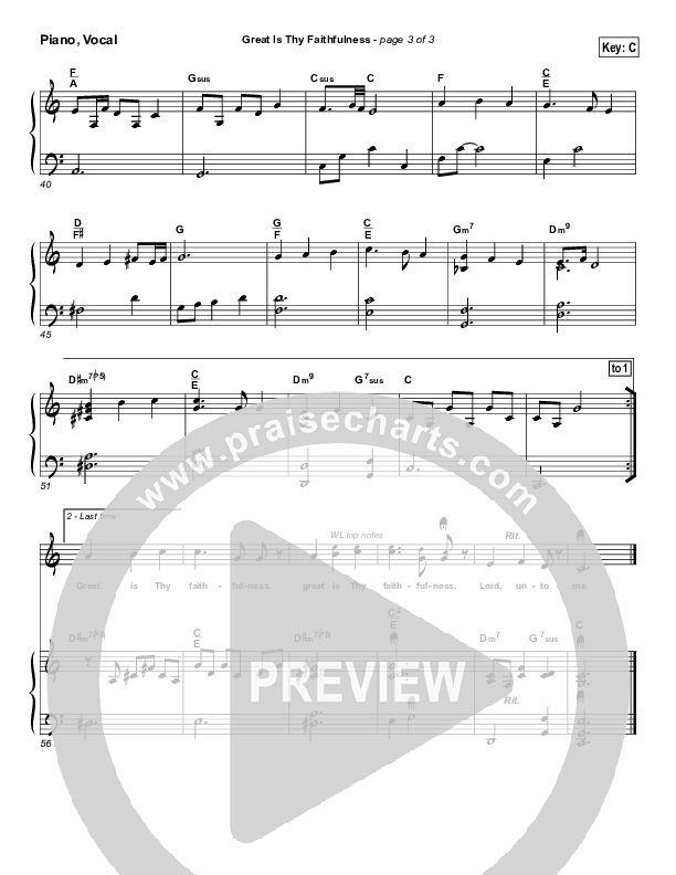 Great Is Thy Faithfulness Piano/Vocal (SATB) (Lincoln Brewster)