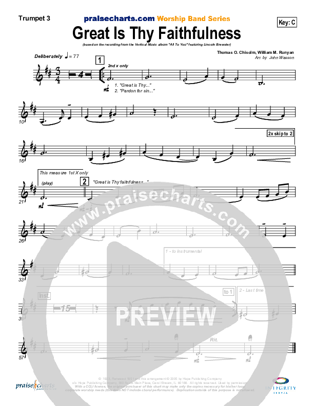 Great Is Thy Faithfulness Brass Pack (Lincoln Brewster)