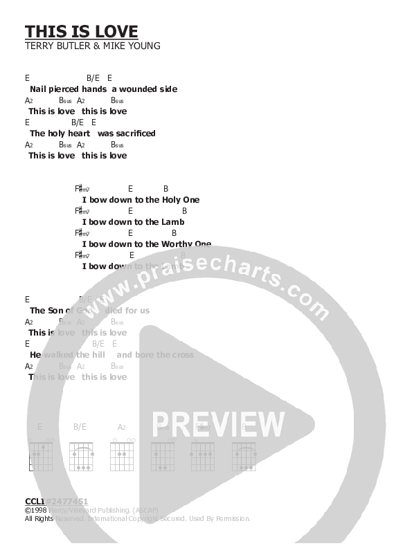 This Is Love Chord Chart (Vineyard Worship)