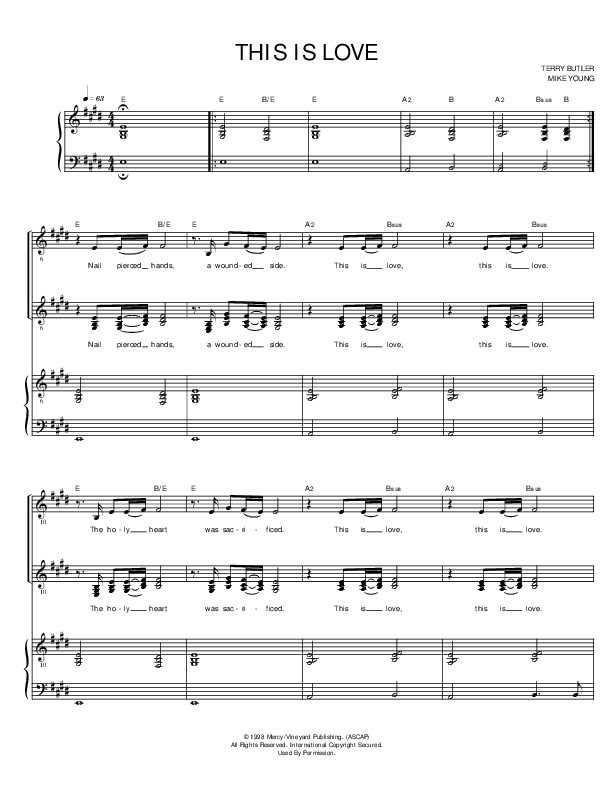 This Is Love Lead & Piano (Vineyard Worship)