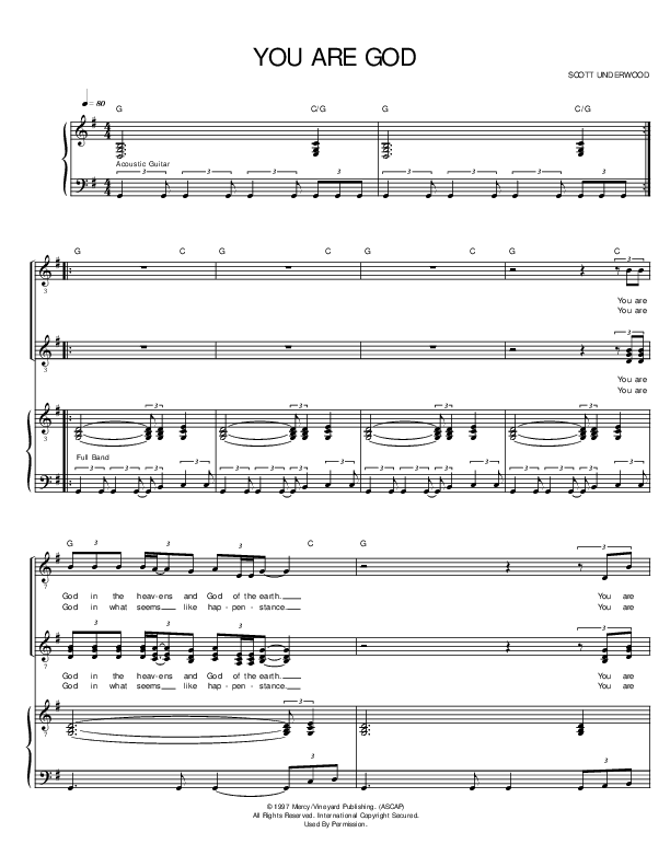 You Are God Lead & Piano ()