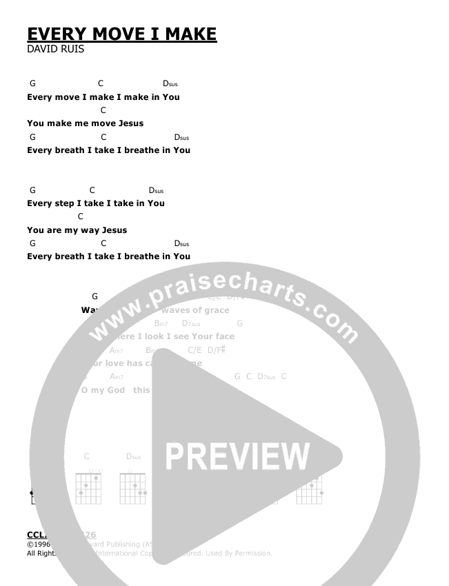 Every Move I Make Chords PDF (David Ruis) - PraiseCharts