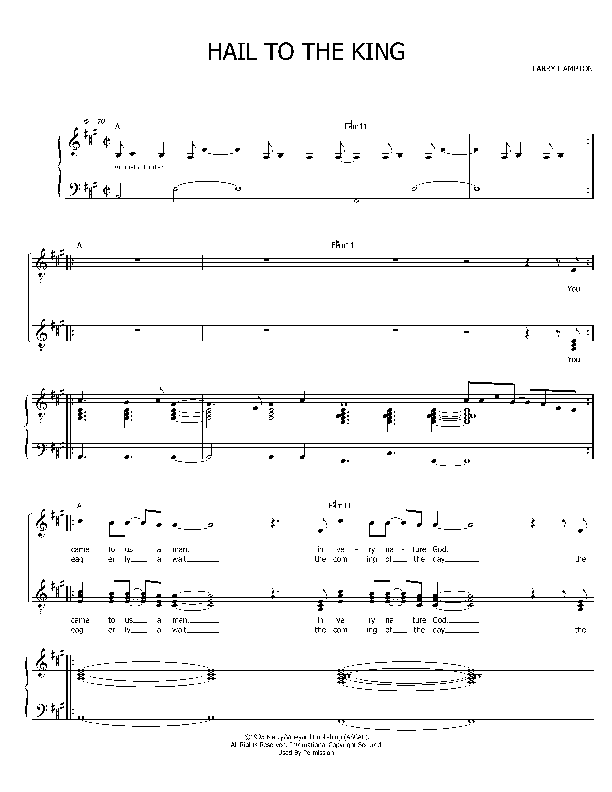 Hail To The King Lead Sheet ()