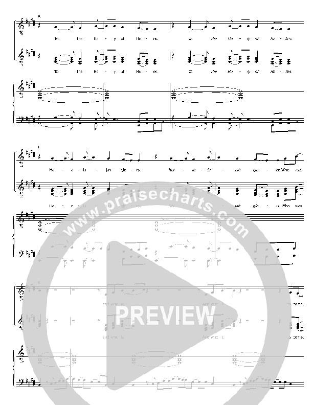 Hallelujah Glory Piano/Vocal ( / Vineyard Worship)