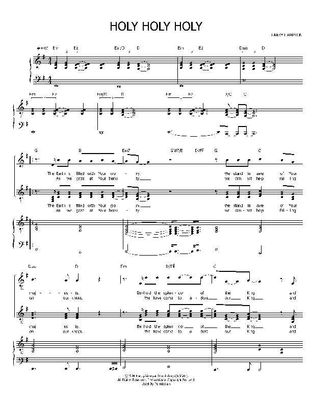 Holy Holy Holy Lead & Piano (Vineyard Worship)