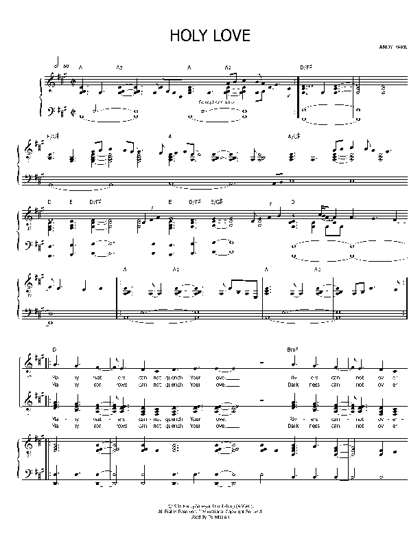 Holy Love Piano/Vocal & Lead (Andy Park)