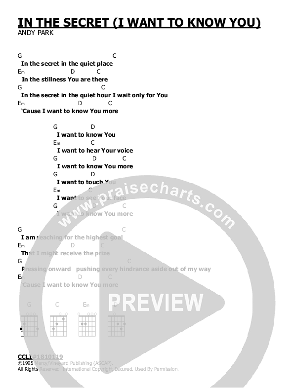 In The Secret Chords & Lyrics (Andy Park)