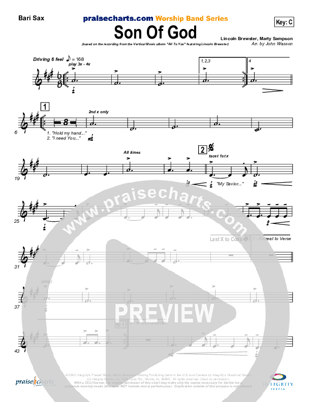 Son Of God Bari Sax (Hillsong Worship)