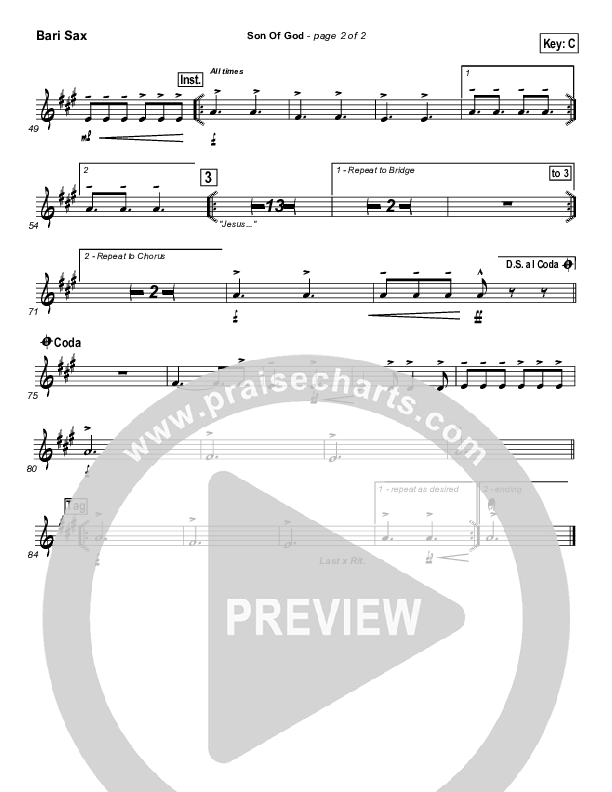 Son Of God Bari Sax (Hillsong Worship)