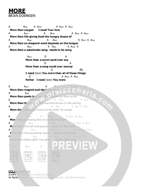 More Chords & Lyrics (Brian Doerksen)