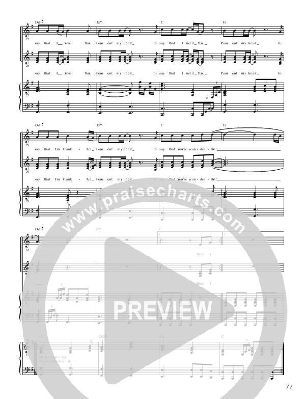 Pour Out My Heart Lead & Piano ( / Vineyard Worship)