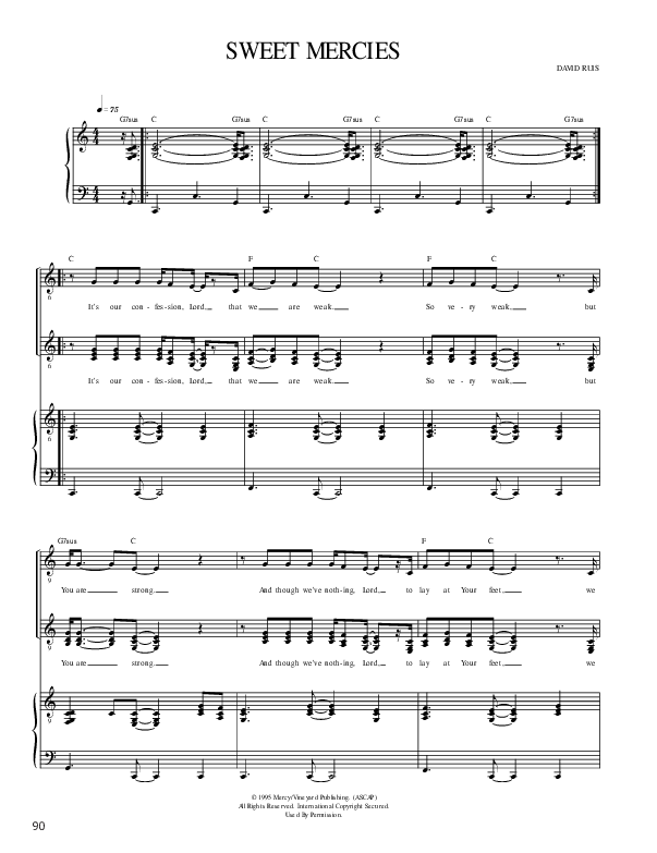 Sweet Mercies Lead & Piano ()