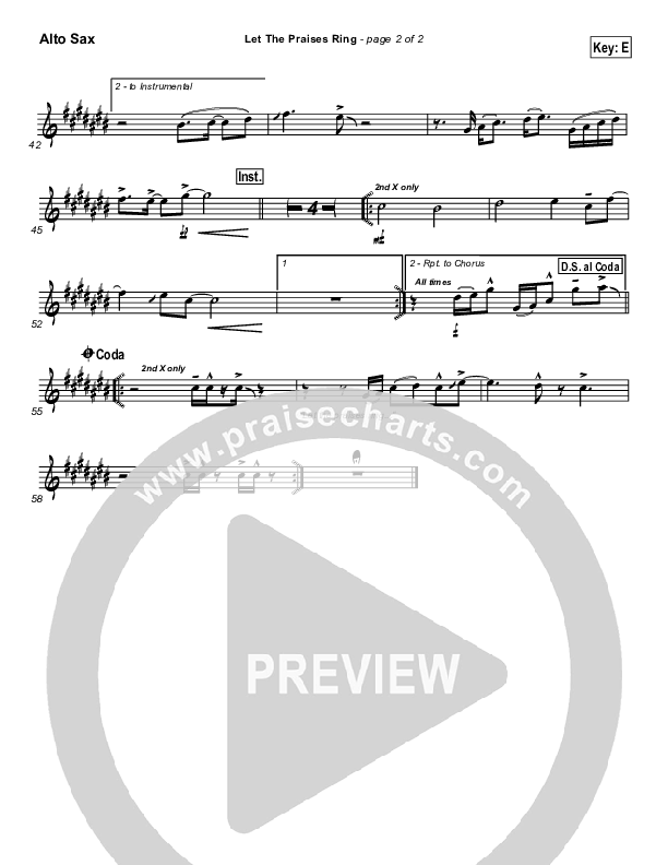 Let The Praises Ring Alto Sax (Lincoln Brewster)