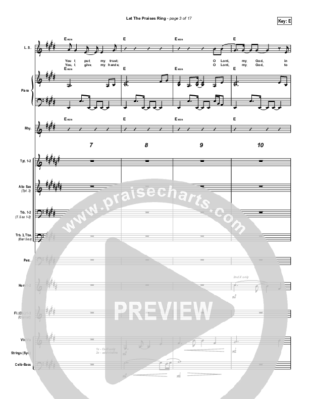 Let The Praises Ring Conductor's Score (Lincoln Brewster)