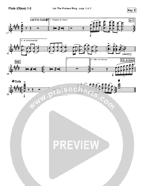 Let The Praises Ring Flute/Oboe 1/2/3 (Lincoln Brewster)