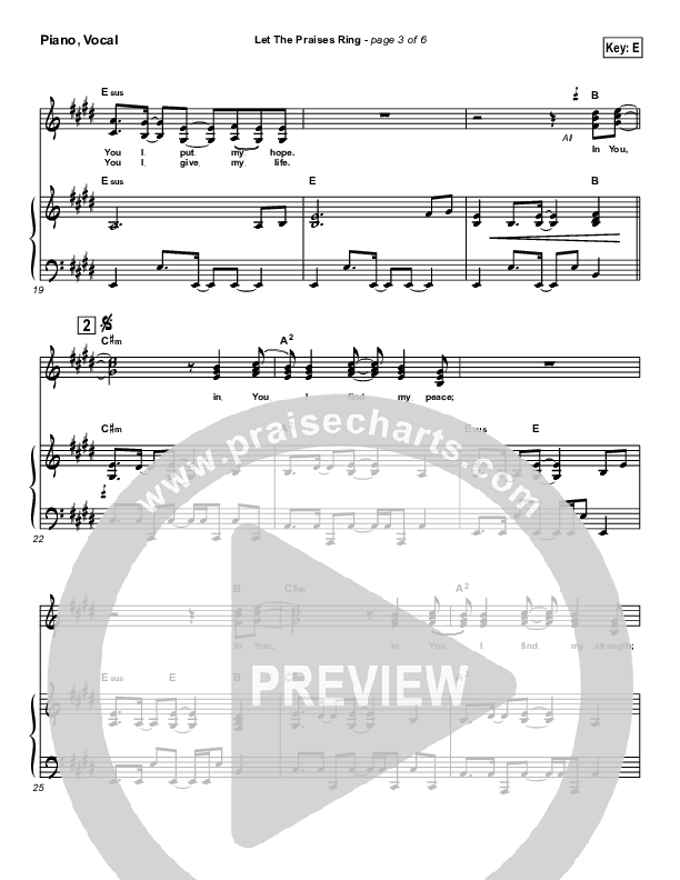 Let The Praises Ring Piano/Vocal & Lead (Lincoln Brewster)