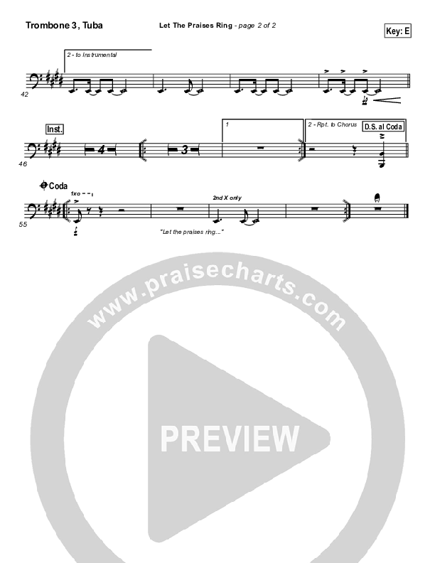 Let The Praises Ring Trombone 3/Tuba (Lincoln Brewster)