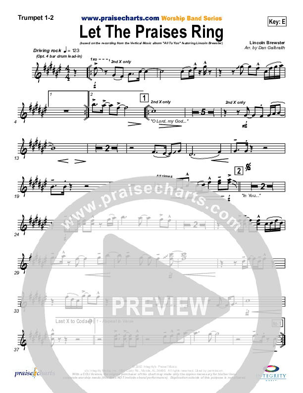 Let The Praises Ring Brass Pack (Lincoln Brewster)