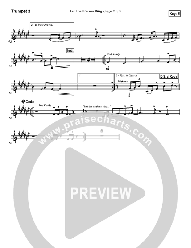 Let The Praises Ring Trumpet 3 (Lincoln Brewster)