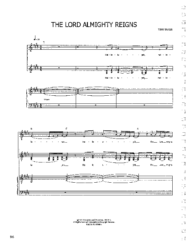 The Lord Almighty Reigns Piano/Vocal & Lead ()