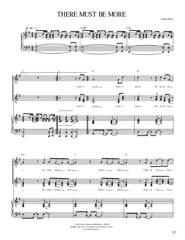 There Must Be More Lead & Piano ()