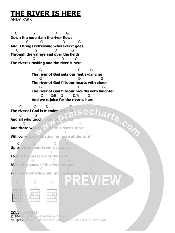 The River Is Here Chords & Lyrics (Andy Park)